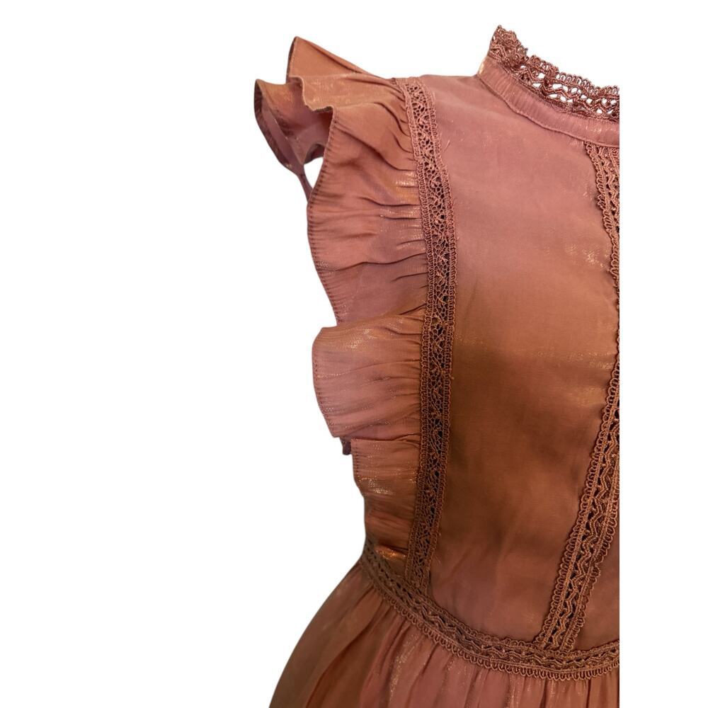 NWOT INA (i:na) Dark Peach Long Dress in Shiny Material Midi   M​ - Picture 5 of 12
